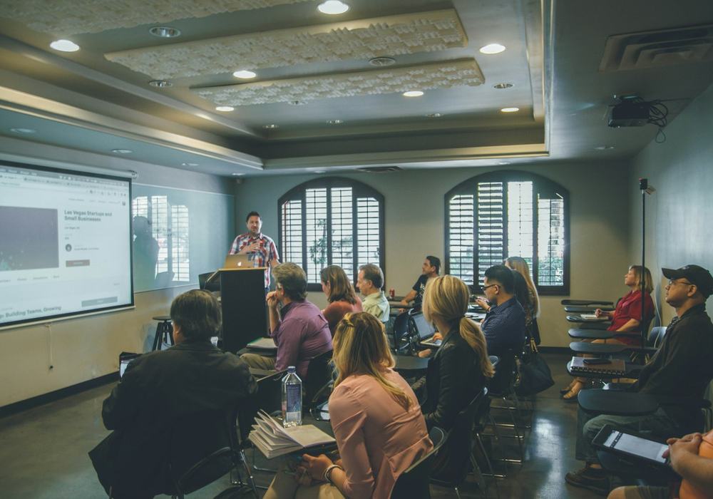Education professionals collaborating during a training session