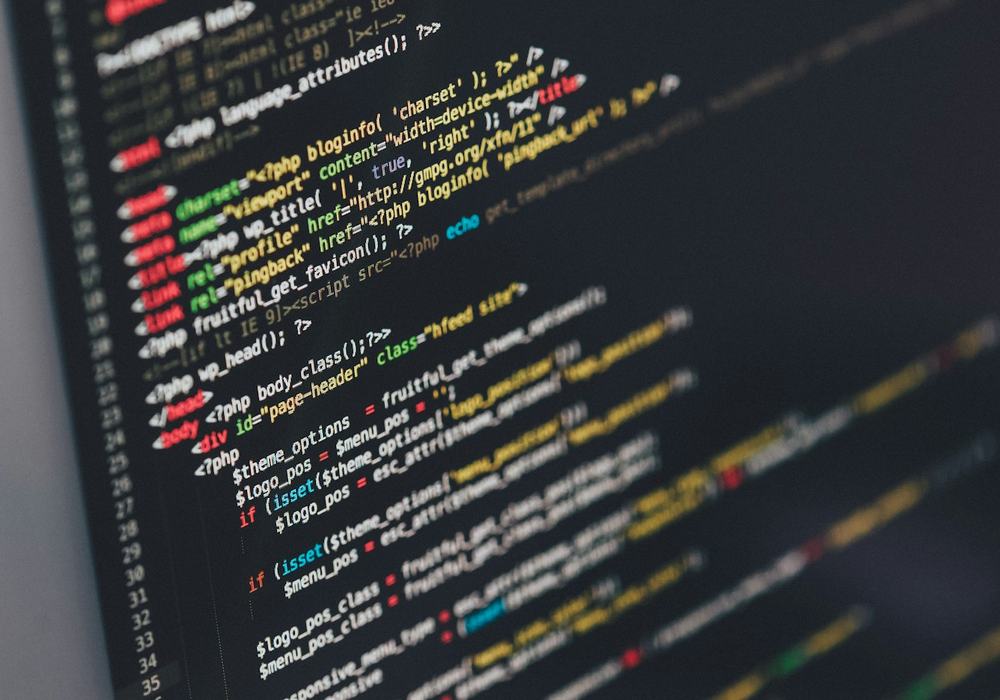 WordPress theme code on a developer's monitor